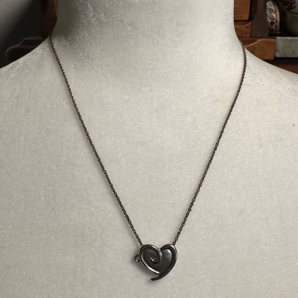 Mary Kay Silver Tone Heart Necklace